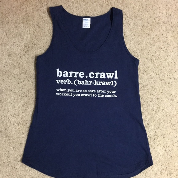 NWOT deep navy, 100% cotton “barre.crawl” tank - size M - Picture 3 of 10
